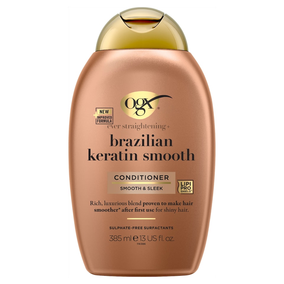 image 1 of OGX Brazilian Keratin Smooth Conditioner for Dry Hair 385ml