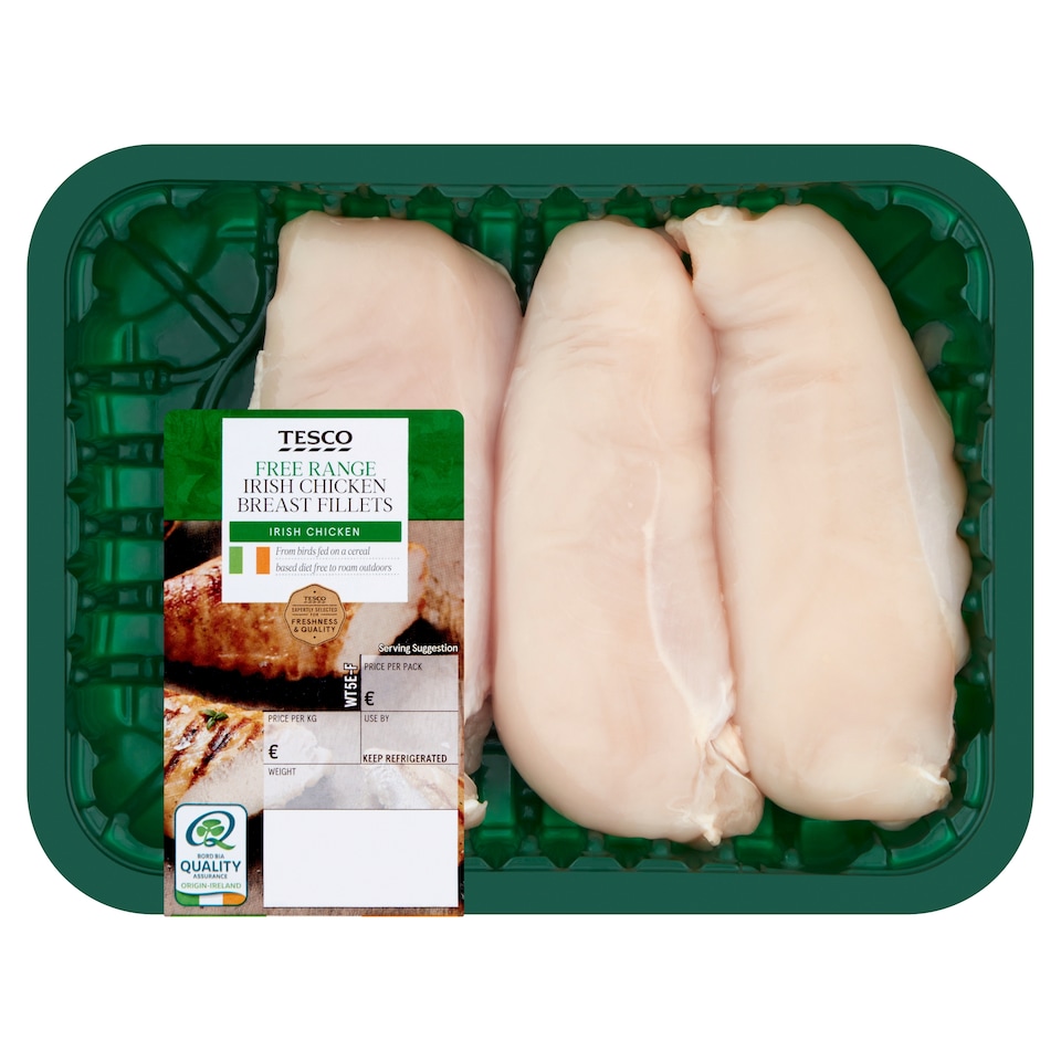 Tesco Free Range Irish Chicken Breast Fillets 454G