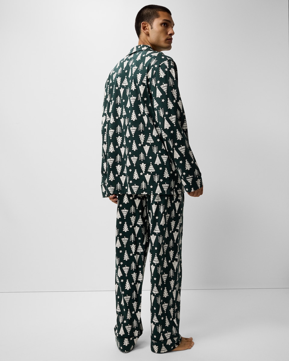 image 1 of Christmas Pure Cotton Tree Revere Matching Family Pyjama Set in Multi Green