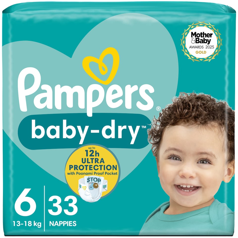 image 1 of Pampers Baby-Dry Size 6 Nappies 33 Pack