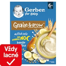 GERBER Mliečna kaša pšenično-ovsená banán a hruška 200 g