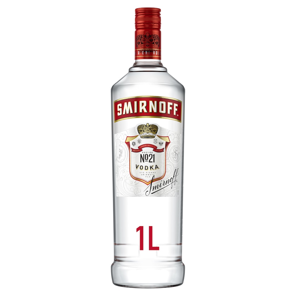 Smirnoff No.21 Red Label Vodka Bottle 37.5% Vol 1L