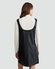 image 3 of F&F Faux Leather Sleeveless Pinafore Dress in Black