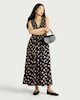 image 1 of F&F Shirred Floral Midi Dress in Multi Black