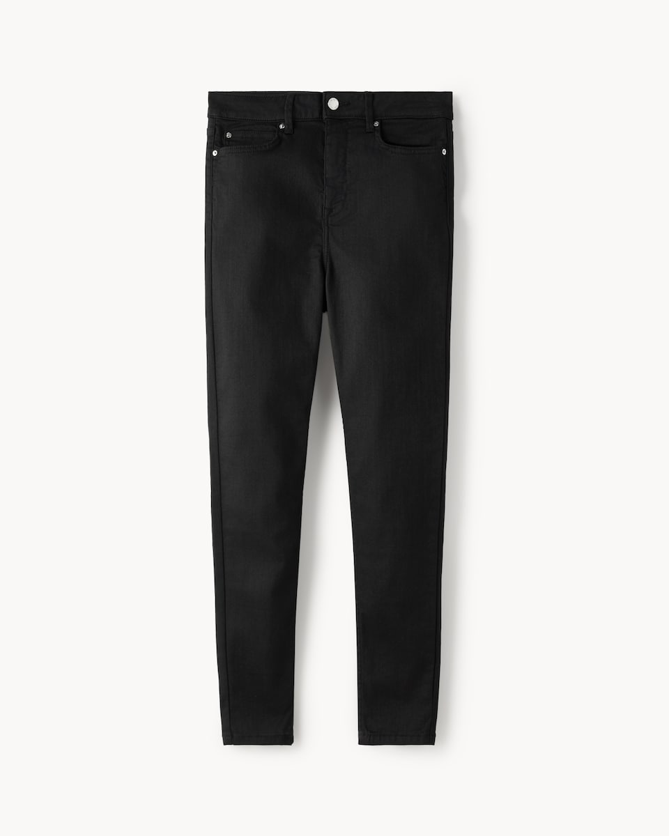 image 1 of F&F Contour High Rise Skinny Fit Jeans in Black