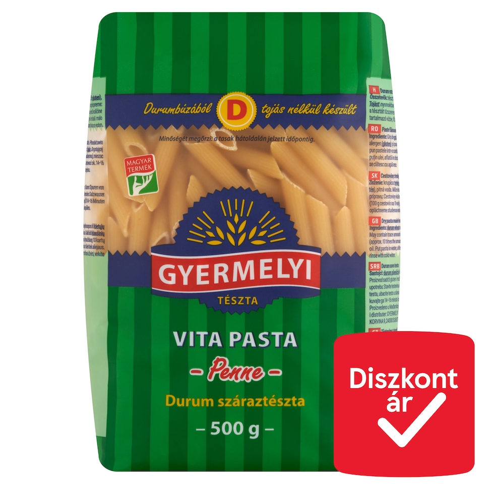 Gyermelyi Vita Pasta Penne Durum Wheat Dry Pasta 500 g