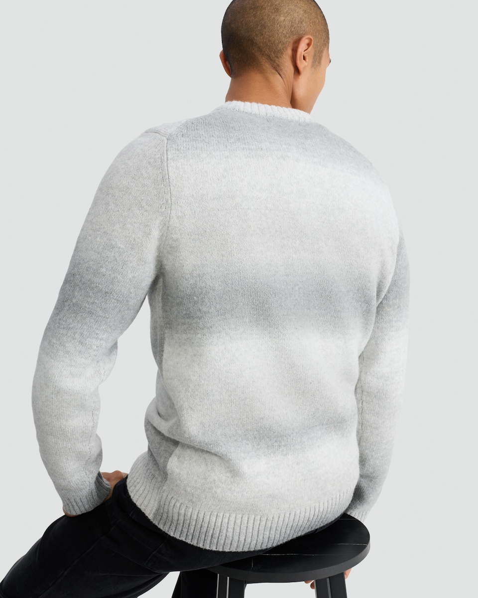 image 1 of F&F Knitted Ombre Pattern Jumper with Wool in Grey