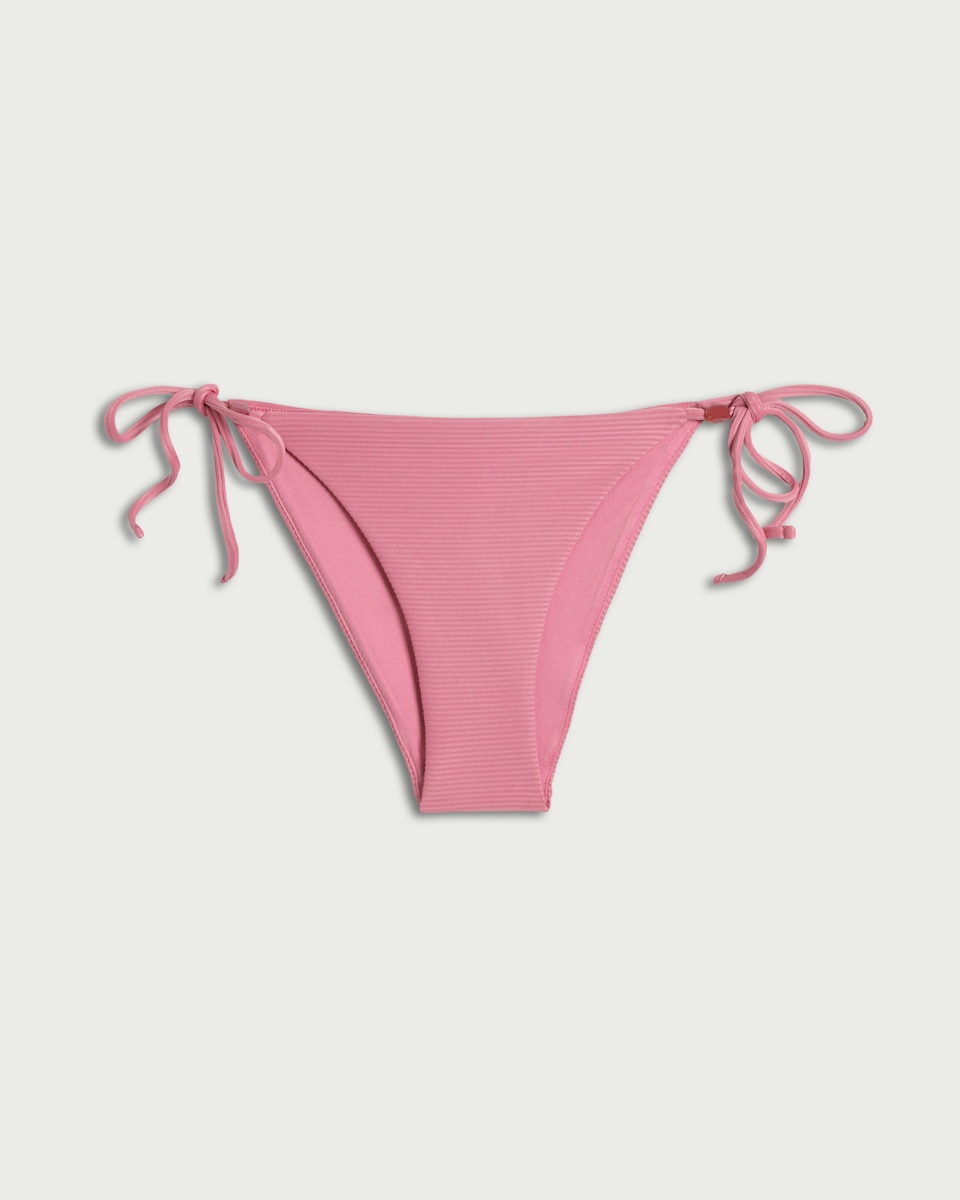 image 1 of OH ME OH MY Textured Tie Side Bikini Bottoms in Pink