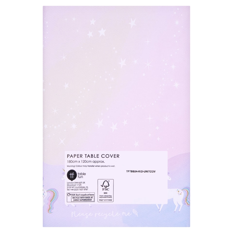 Unicorn Stars Table Cover 180Cm X 120Cm