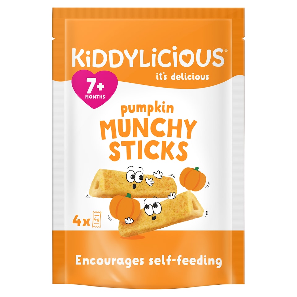image 1 of Kiddylicious Pumpkin Munchy Sticks 4x4g