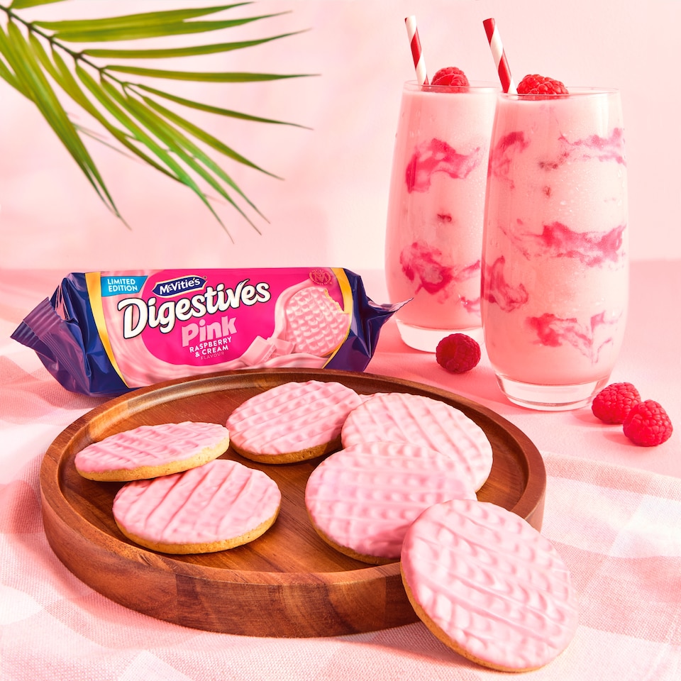 image 1 of McVitie's Digestives Pink Raspberry & Cream 232g