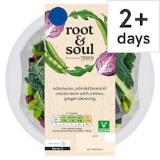 Root & Soul Shredded Red Cabbage and Cavolo Nero with Adzuki & Edamame Beans with grains 300g
