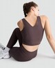 image 3 of F&F Active Quick Dry Ribbed Crop Top in Brown