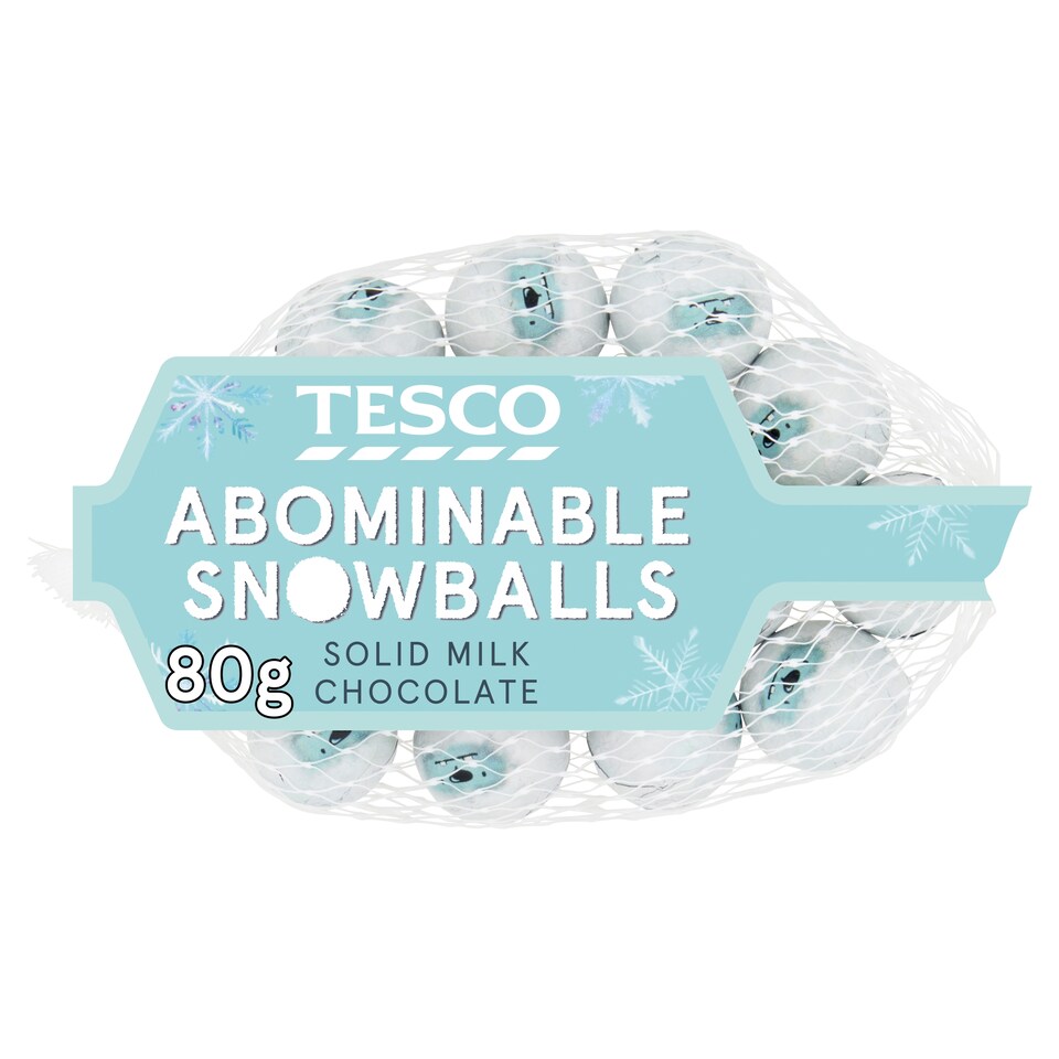 Tesco Abominable Snowman Milk Chocolate Face Balls 80g