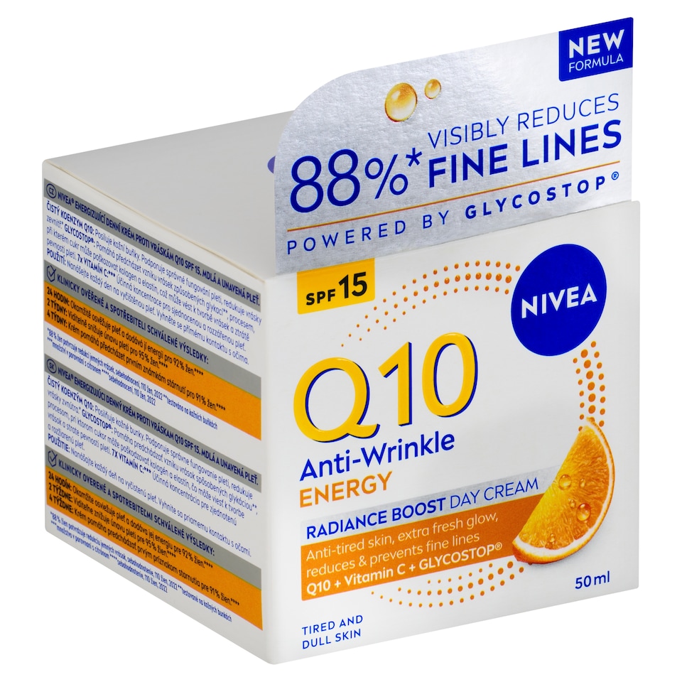 obrázok 1 z Nivea Q10 Energy Rozjasňujúci denný krém proti vráskam OF 15 50 ml