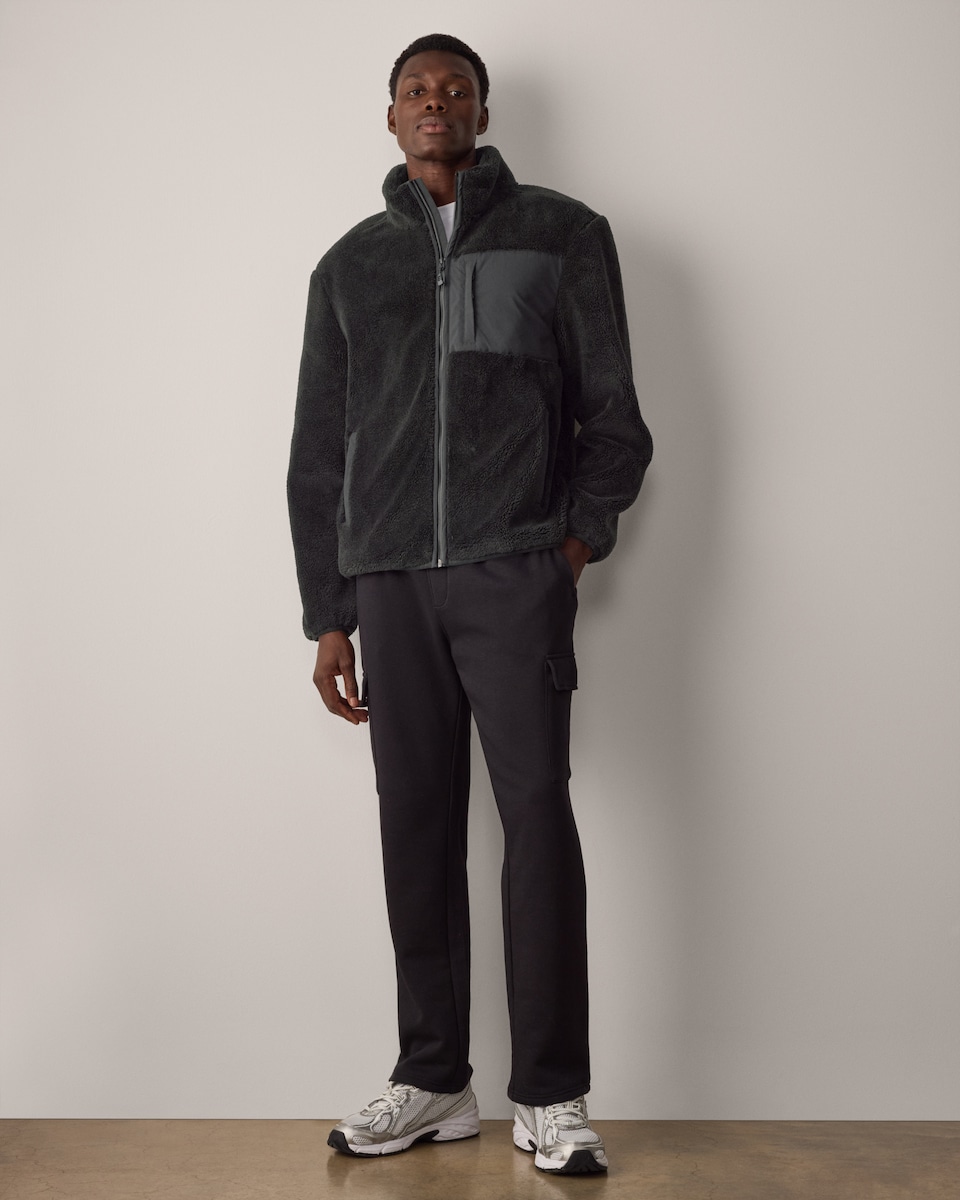 image 1 of F&F Active EVERYHOUR Borg Zip Through Fleece  in Black