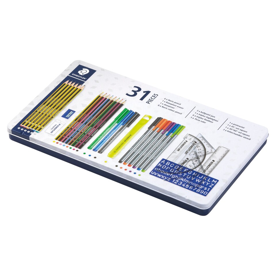 Staedtler 31 Piece Set Tin Tesco Groceries