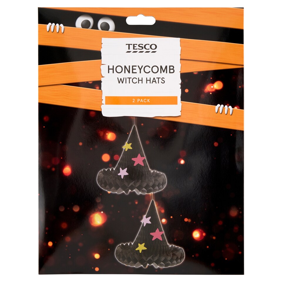 Tesco nagy méhsejt boszorkánykalapok dekoráció 30 cm 2 db