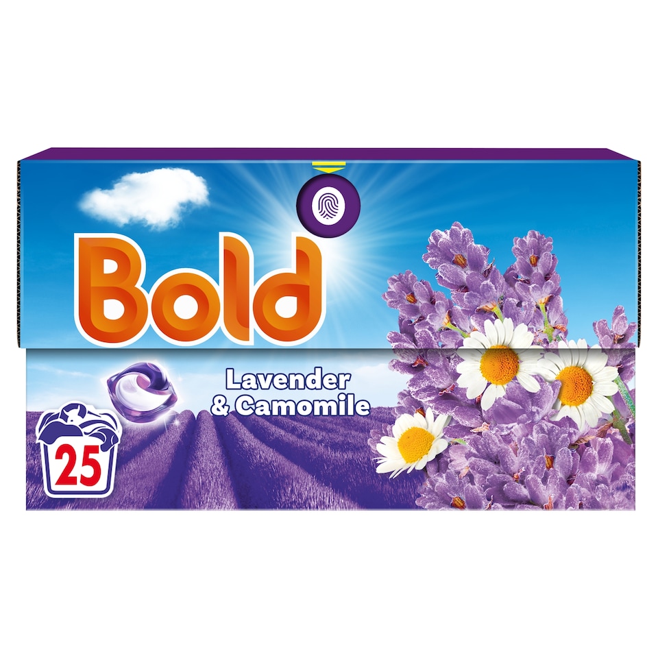 image 1 of Bold All in One Washing Liquid Pods Lavender & Chamomile 25 washes 490g