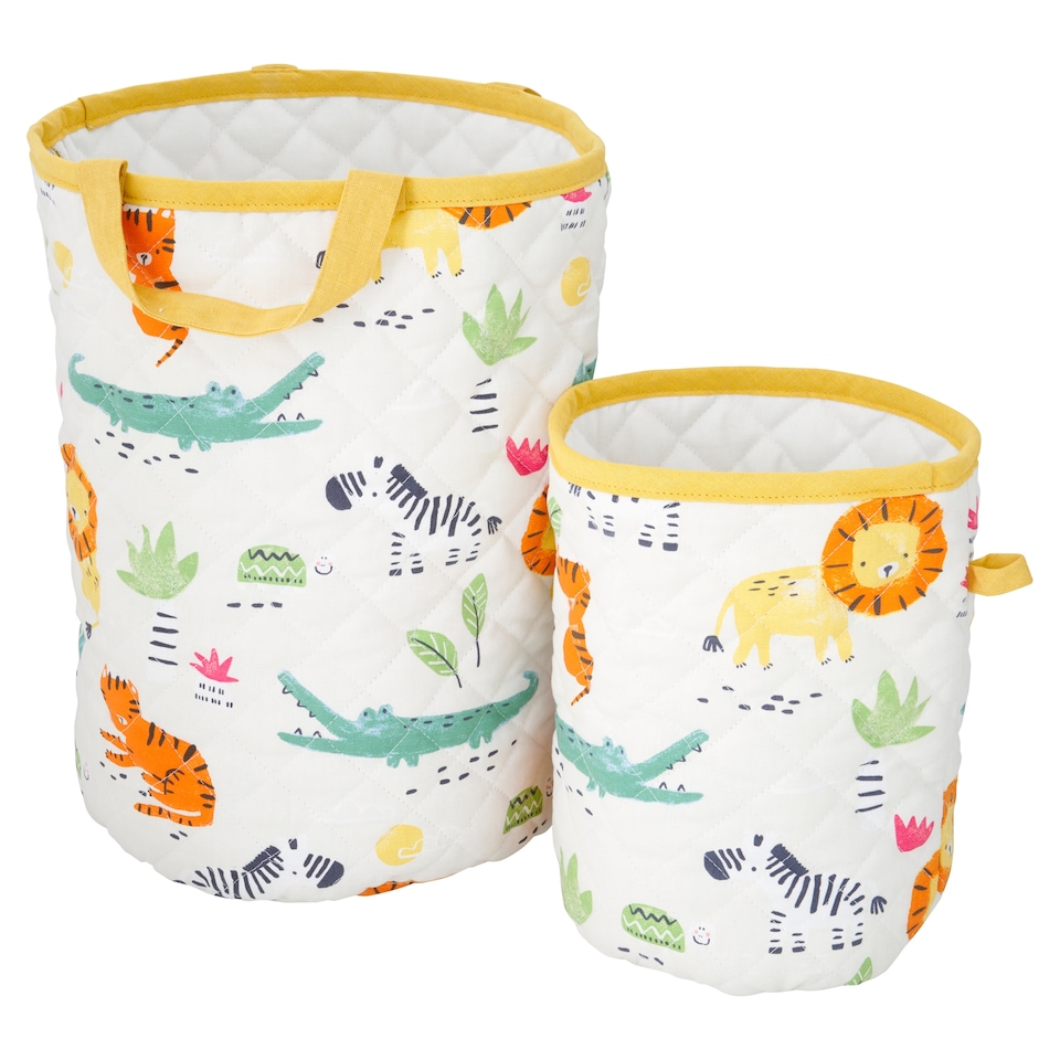  F&F Home Quilted Fun Jungle Storage Baskets 2 Pack