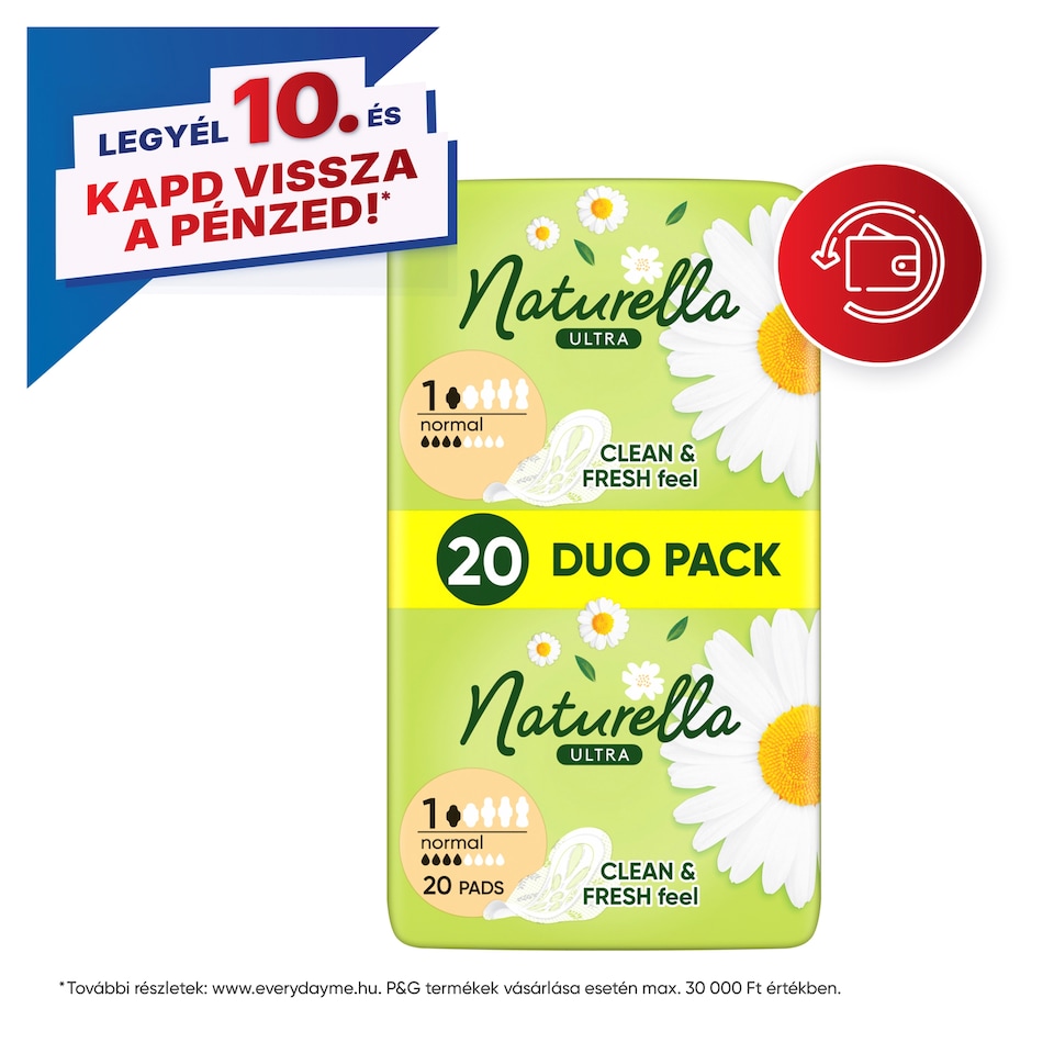 Naturella Ultra Szárnyas Betét, Normal (1-es méret) Méret, 20 db