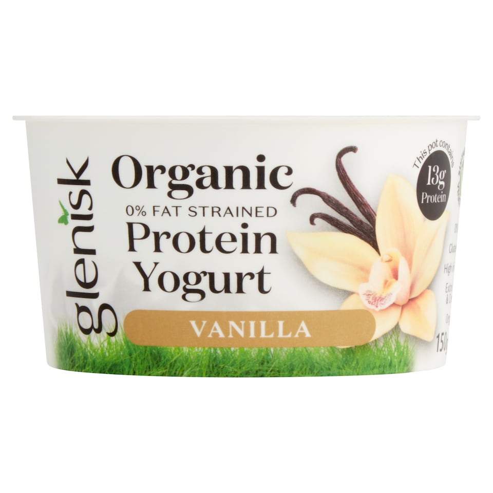 Glenisk Organic High Protein Vanilla Yoghurt 150G