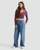 image 2 of OH ME OH MY Cotton Rich Double Layer Henley Top in Burgundy