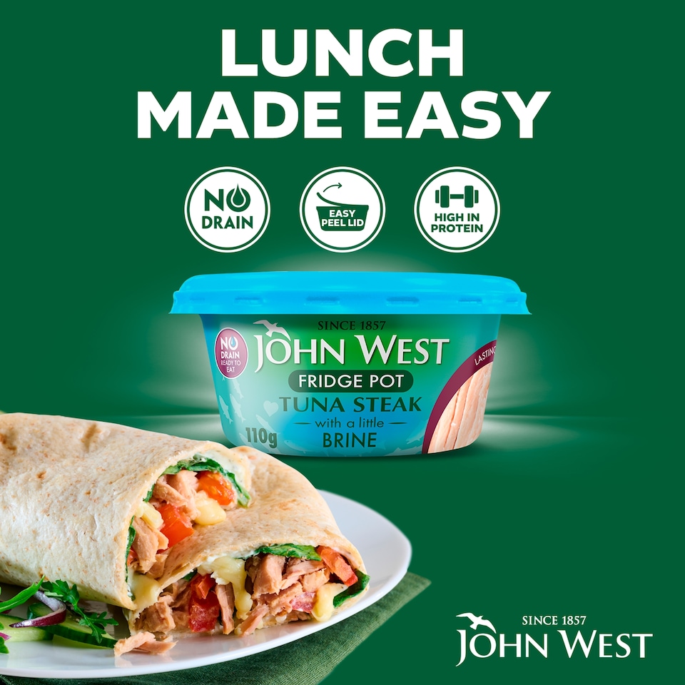 image 1 of John West No Drain Fridge Pot Tuna Steak with a Little Brine 110g