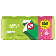 7UP Zero Sugar Lemon & Lime Cans 8 x 330ml
