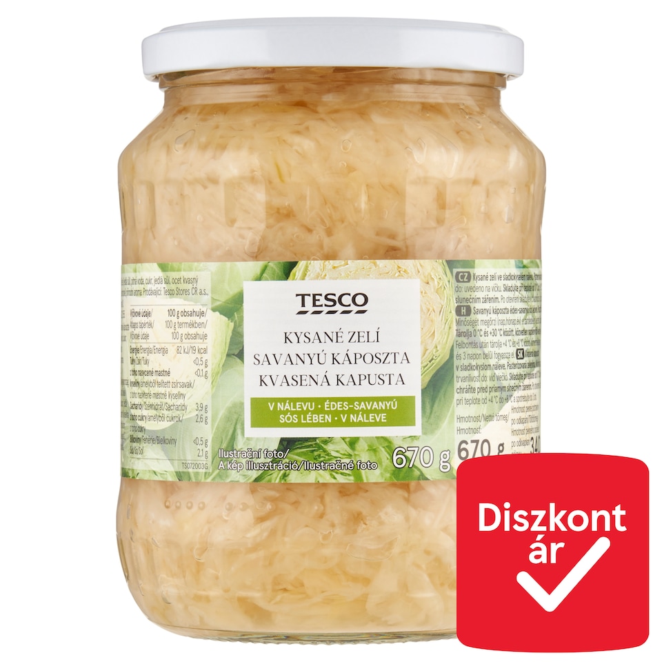 Tesco Sauerkraut in Sweet and Sour Brine 670 g