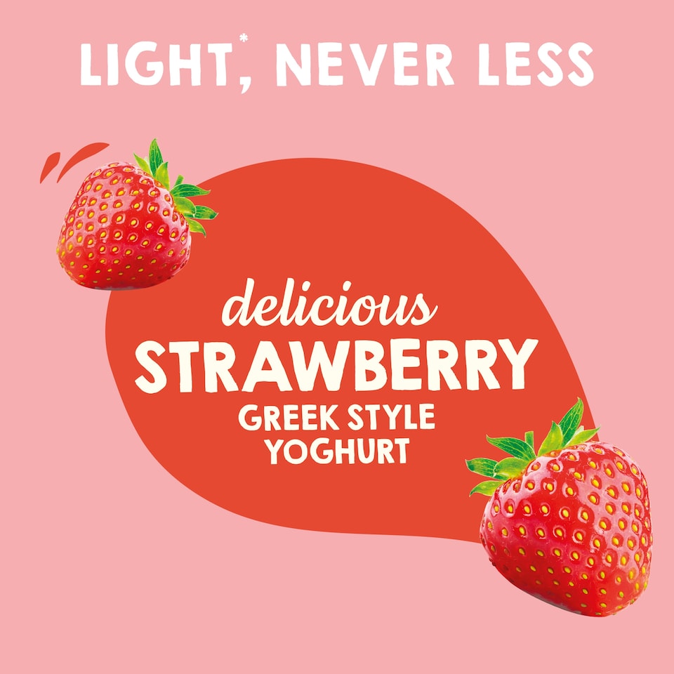 image 1 of Light & Free Strawberry Greek Style Fat Free Yoghurt 4x115g