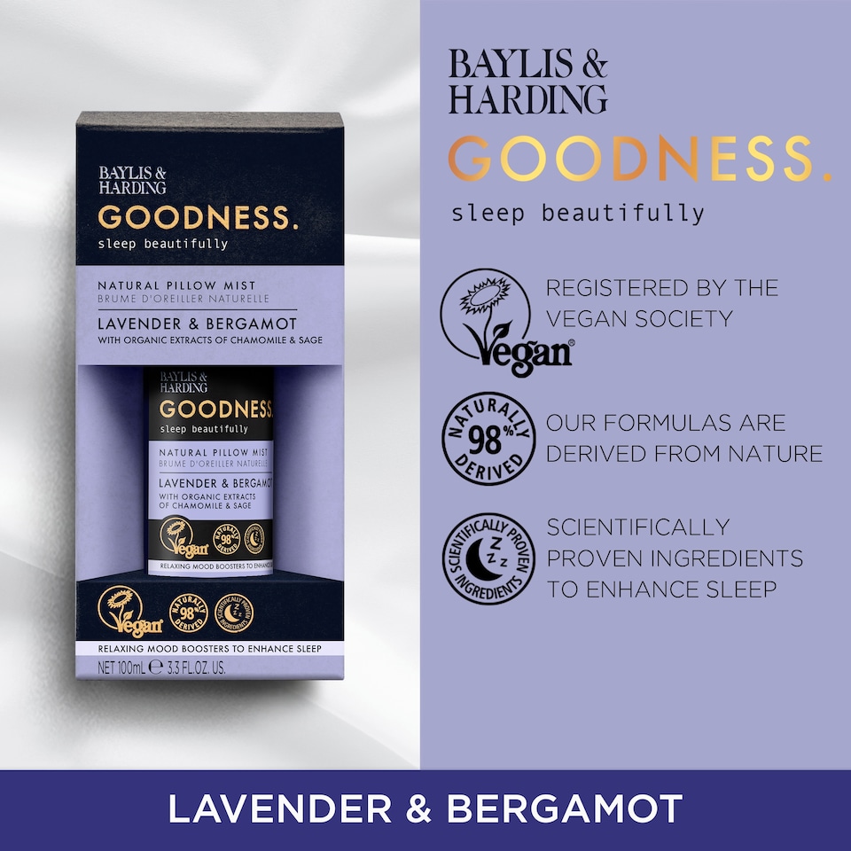 image 1 of Baylis & Harding Goodness Natural Pillow Mist - Lavender & Bergamot 100ml