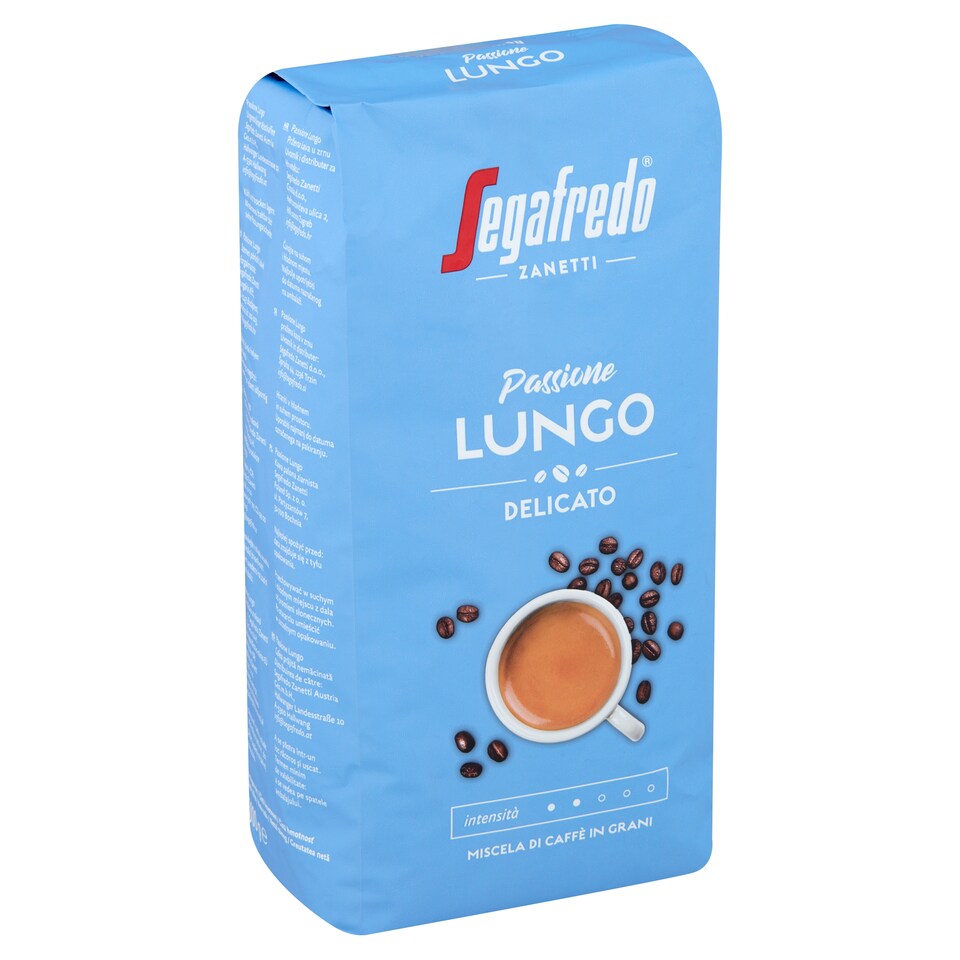 Segafredo Zanetti Passione Lungo Delicato szemes pörkölt kávé 1000 g  1. kép