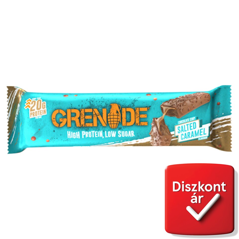 Grenade sós karamell ízű fehérjeszelet csokoládédarabokkal édesítőszerekkel 60 g  1. kép
