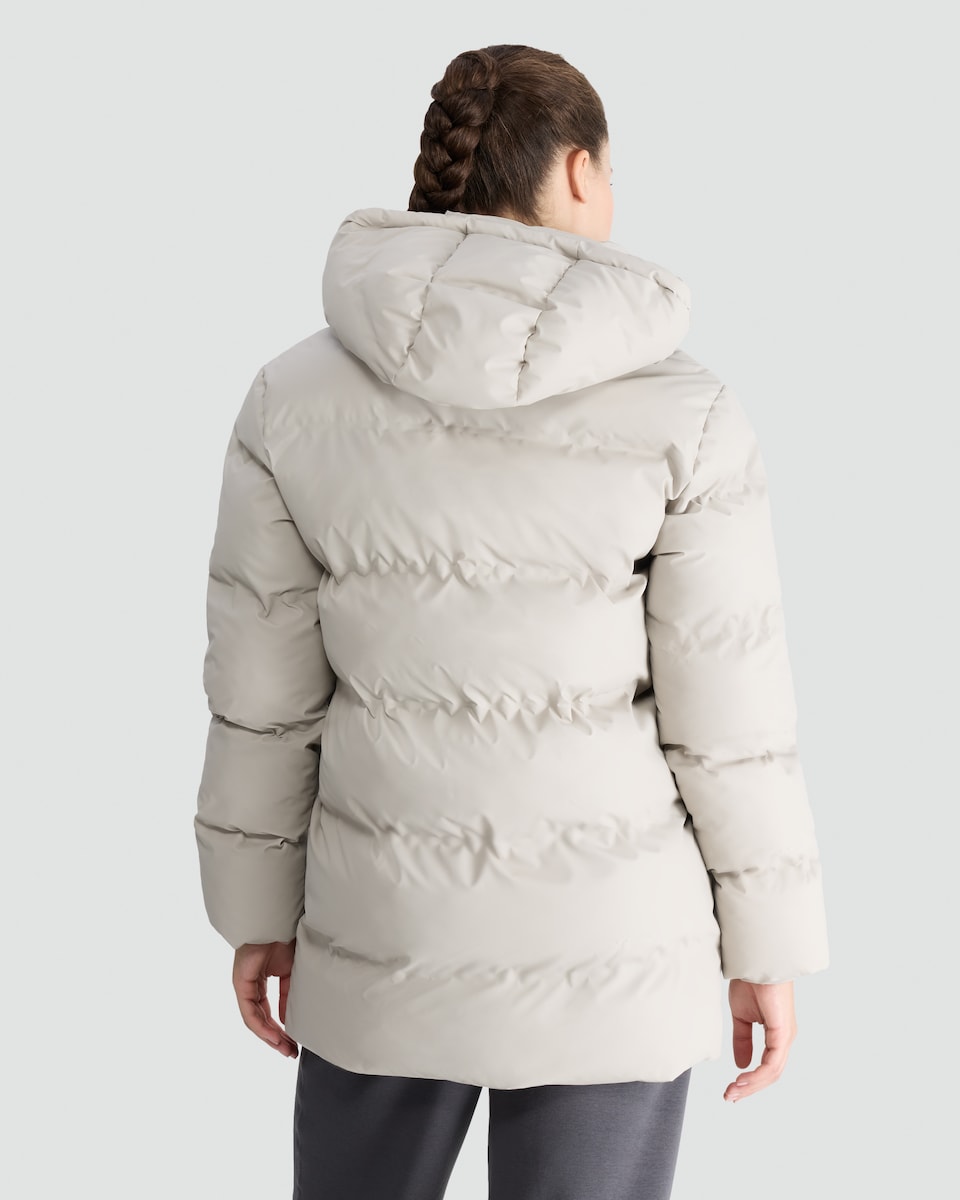 image 1 of F&F Hooded Shower Resistant Puffer Coat in Cream