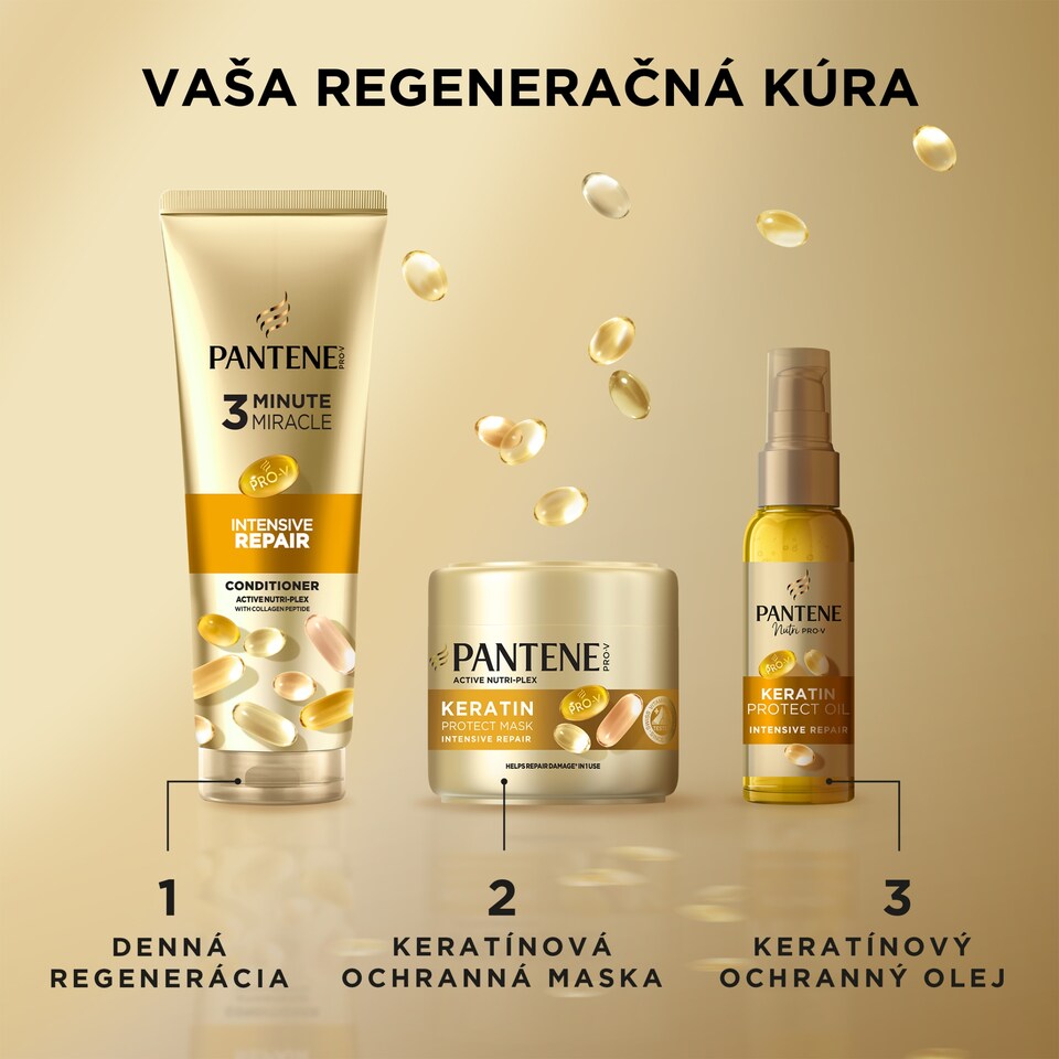 image 1 of Pantene Pro-V Intensive Repair 3 Minute Miracle kondicionér 220 ml. Suché poškodené vlasy