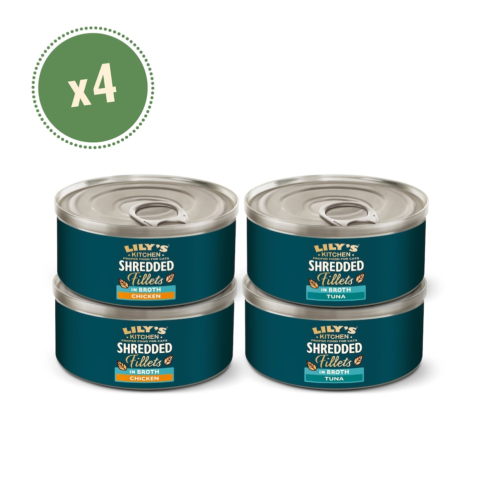 image 1 of Lily's Kitchen Shredded Fillets in Broth Cat Food Multipack 4x70g