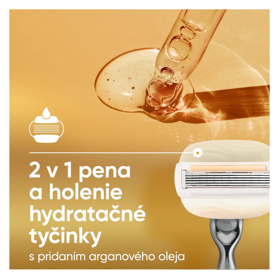obrázok 1 z Gillette Venus Comfort Glow s Arganového Oleja Dámsky Holiaci strojček, 3 Náhradné Holiace Hlavice