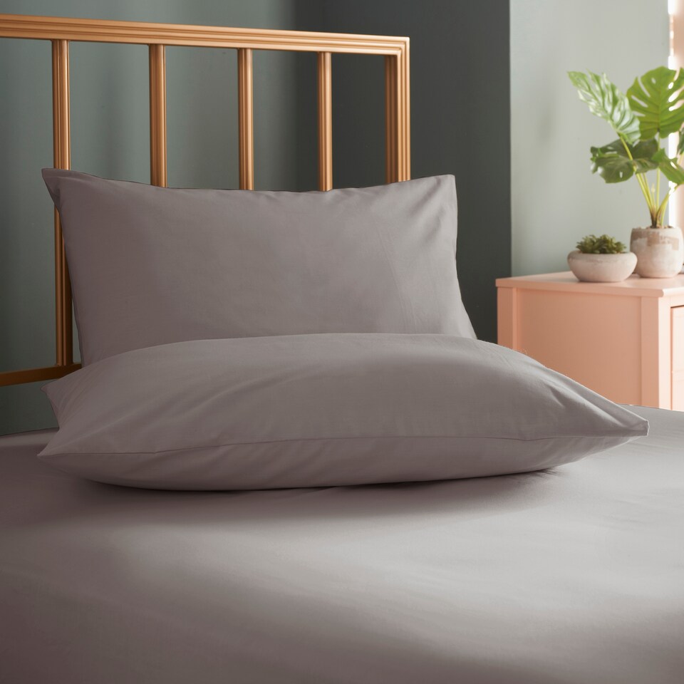 image 1 of Cosmoliving Grey House Wife Pillowcase Pair