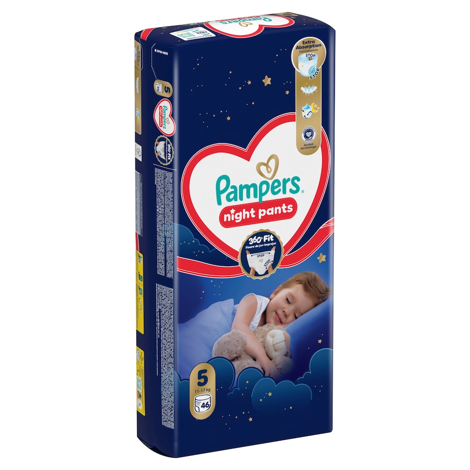 image 1 of Pampers Night Nappy Pants Size 5, 46 Nappies, 11kg-17kg