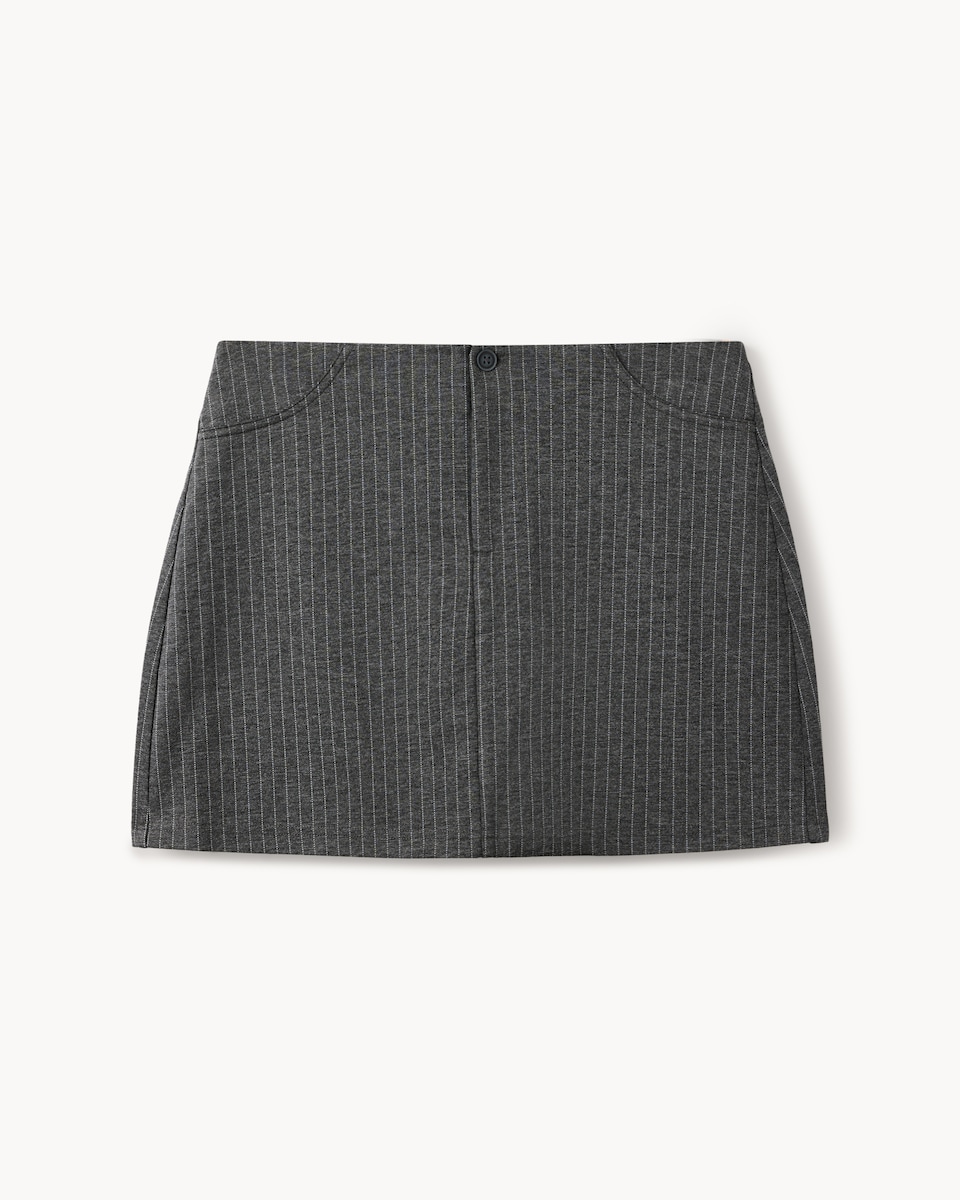 OH ME OH MY Pinstripe Mini Skirt in Grey