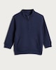 image 4 of F&F Boys Cotton Rich Pocket Front Half Zip Sweatshirt in Blue