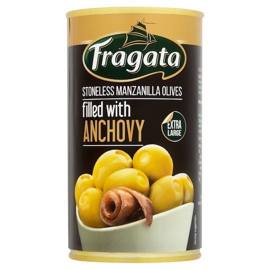 Fragataselection Anchovy Stuffed Olives 350G Tesco Groceries