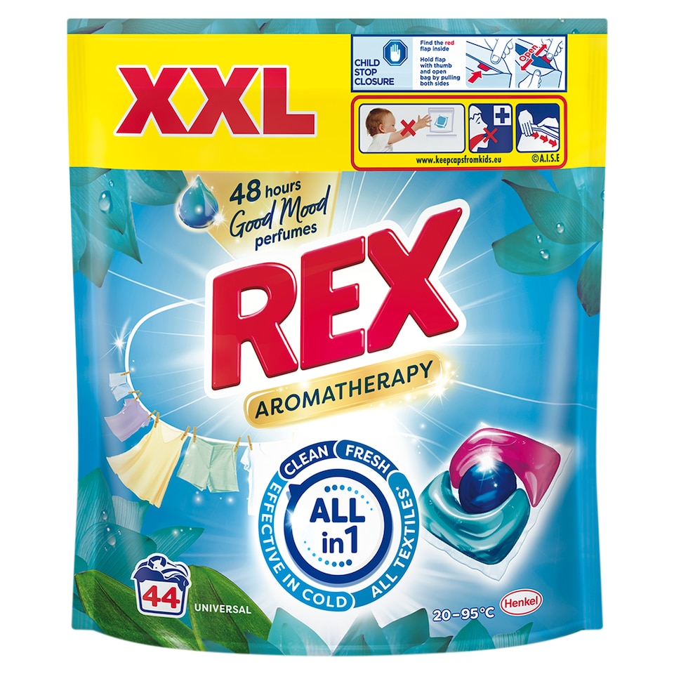 REX Aromatherapy Universal Laundry Detergent 44 Washes 44 x 12g (528g)