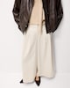 image 4 of F&F Pleated Wide Leg Culottes in Cream