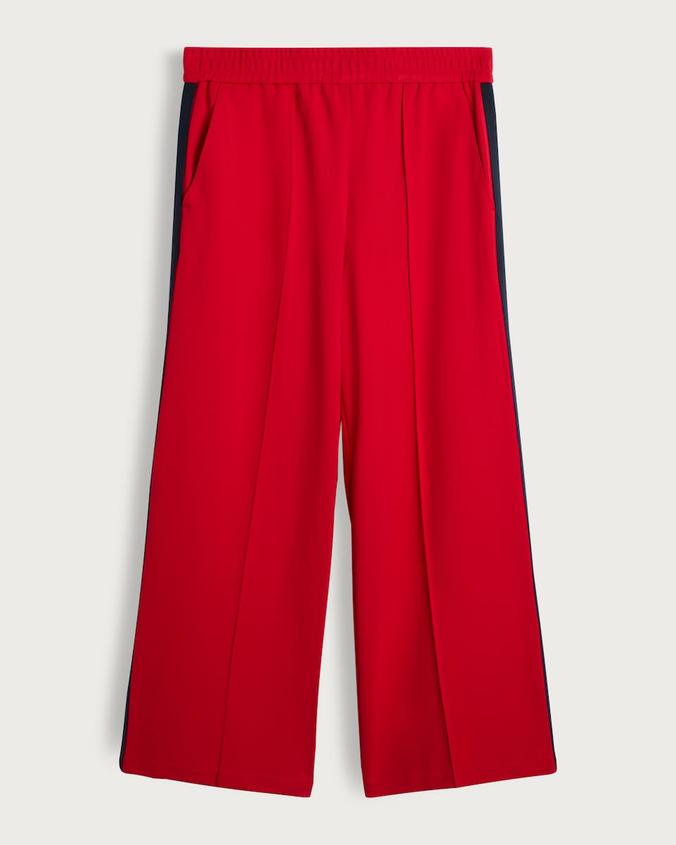 image 1 of The F&F Edit Side Stripe Wide Leg Trousers in Red