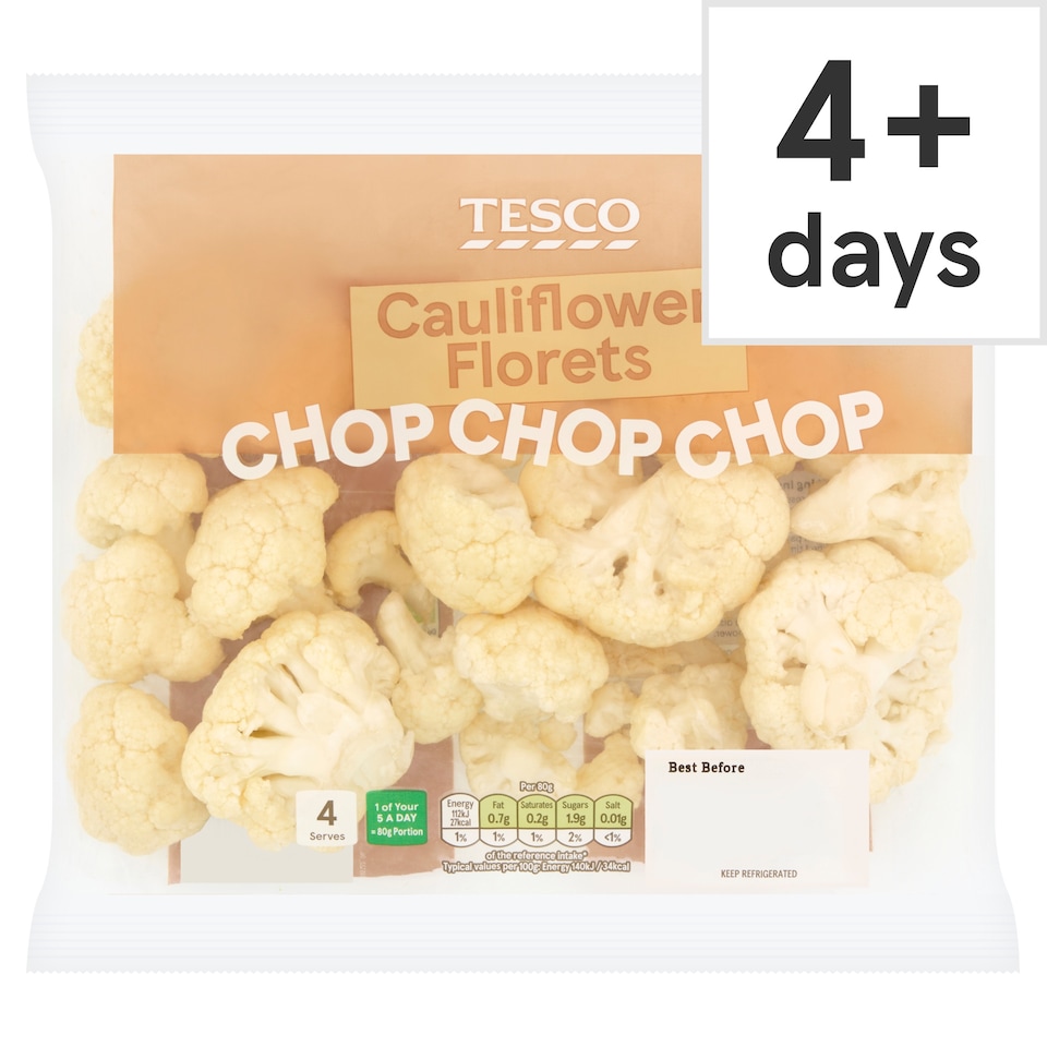 TESCO CAULIFLOWER FLORETS 320g
