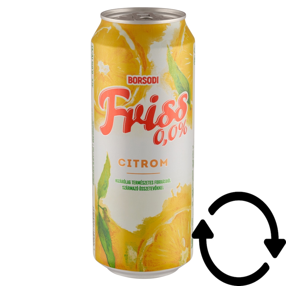 Borsodi Friss 0,0% citrom ízű ital és alkoholmentes világos sör keveréke 0,5 l