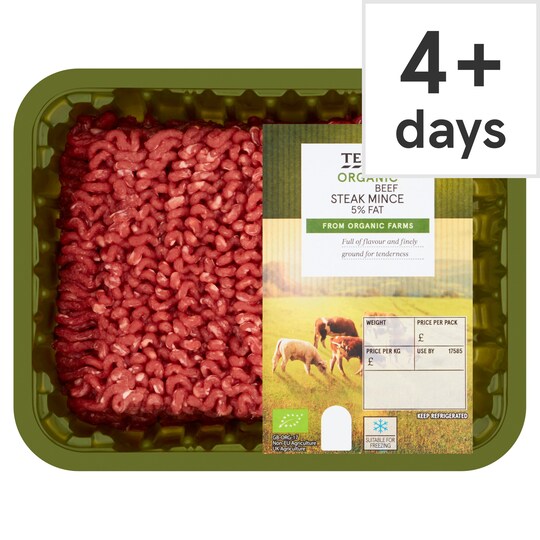 Tesco Organic British Beef Steak Mince 5 Fat 500G Tesco Groceries