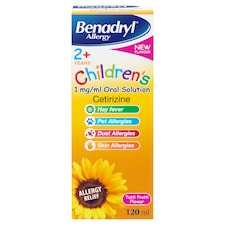 Benadryl Allergy Children's Oral Solution Tutti Frutti Flavour 6YR+ 120ml